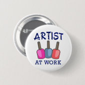 Badge Rond 5 Cm Artiste au travail (Devant & derrière)