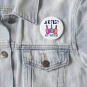 Badge Rond 5 Cm Artiste au travail (En situation)