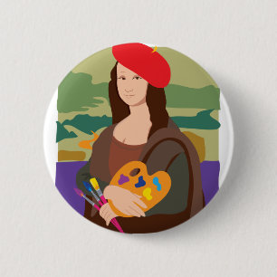 Badge Rond 5 Cm Artiste de Mona Lisa