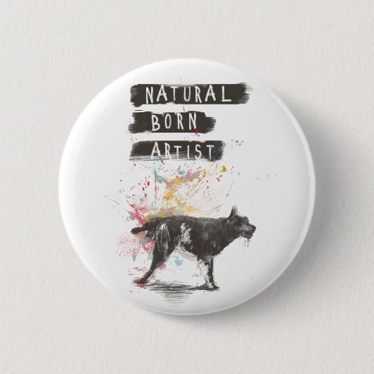 Badge Rond 5 Cm artiste de naissance (Devant)