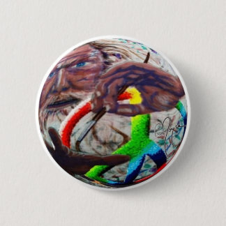 Badge Rond 5 Cm Artiste de paix sur la sphère