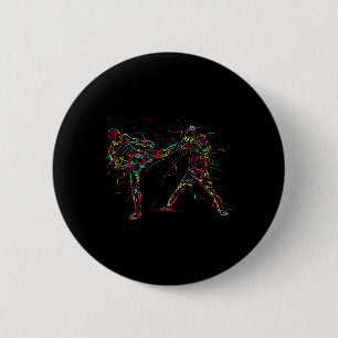 Badge Rond 5 Cm Artiste martial d'art abstrait Karaté 