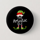 Badge Rond 5 Cm Artistic Elf Group Christmas Funny Pajama Party (Devant)