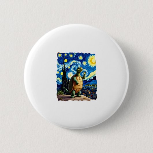 Badge Rond 5 Cm Artistic Turtle Shirt Starry Night Turtle (1) (Devant)