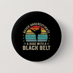 Badge Rond 5 Cm Arts martiaux Black Belt Karate Jiu Jitsu Taekwond