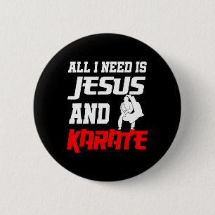 Badge Rond 5 Cm Arts martiaux chrétiens Karaté Jésus