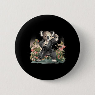 Badge Rond 5 Cm Arts martiaux de koala karaté MMA Taekwondo