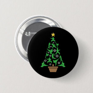 Badge Rond 5 Cm Arts Martiaux Féminins - Arbre de Noël de Karaté p