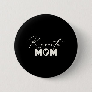 Badge Rond 5 Cm Arts martiaux mignons Fête des mères Karate Maman