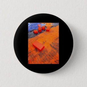 Badge Rond 5 Cm Arts Plastiques Orange Et Bleu Abstraits
