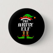 Badge Rond 5 Cm Artsy Elf Matching Family Group Christmas Party Py (Devant)