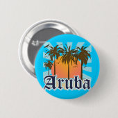 Badge Rond 5 Cm Aruba échoue le coucher du soleil (Devant & derrière)