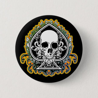 BADGE ROND 5 CM AS DE PIQUE DE CRÂNE