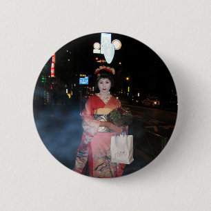 Badge Rond 5 Cm Asakusa Geisha Neo Tokyo