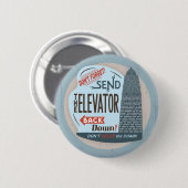 Badge Rond 5 Cm Ascenseur (Devant & derrière)