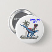 Badge Rond 5 Cm Ascenseur Dinosaur (Devant & derrière)