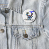 Badge Rond 5 Cm Ascenseur Dinosaur (En situation)