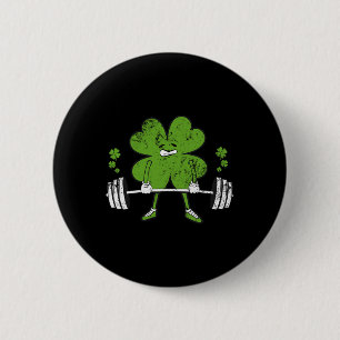 Badge Rond 5 Cm Ascenseur Trèfle Fitness Gym Saint-Patrick Workout