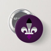 Badge Rond 5 Cm Asexuality pride fleur-de-lis Button (Devant & derrière)