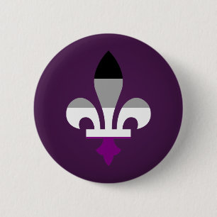 Badge Rond 5 Cm Asexuality pride fleur-de-lis Button