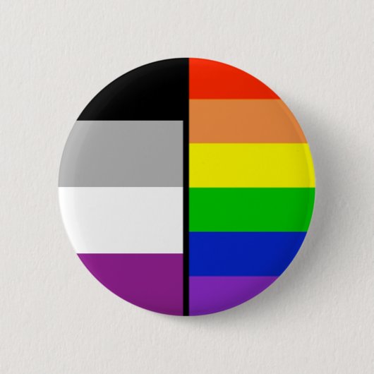 Badge Rond 5 Cm Asexuel et arc-en-ciel marque l'insigne (Devant)