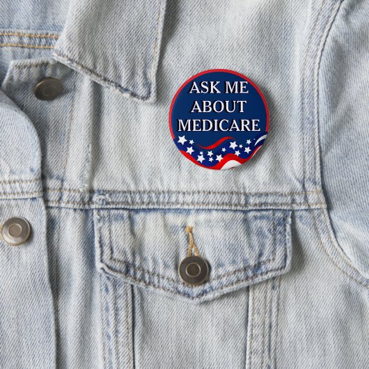 Badge Rond 5 Cm Ask Me About Medicare (En situation)