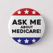 Badge Rond 5 Cm Ask Me About Medicare Button- Conversation Starter (Devant)