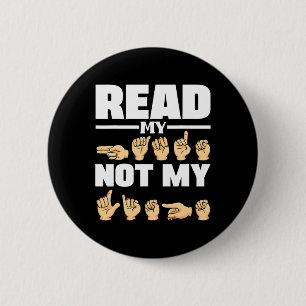 Badge Rond 5 Cm ASL Alphabet American Sing Language ASL Enseignant