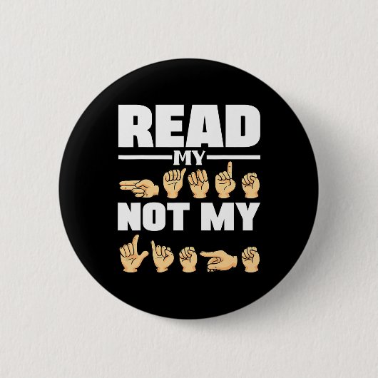 Badge Rond 5 Cm ASL Alphabet American Sing Language ASL Enseignant (Devant)
