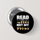 Badge Rond 5 Cm ASL Alphabet American Sing Language ASL Enseignant (Devant & derrière)