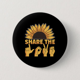Badge Rond 5 Cm ASL American Sign Language Share The Love Awards