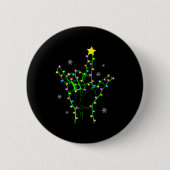 Badge Rond 5 Cm Asl Christmas Christmas Tree Lights American Sign (Devant)