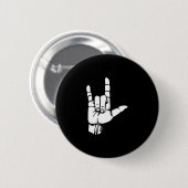 Badge Rond 5 Cm Asl I Love You Gift American Sign Language Tee Pre (Devant & derrière)