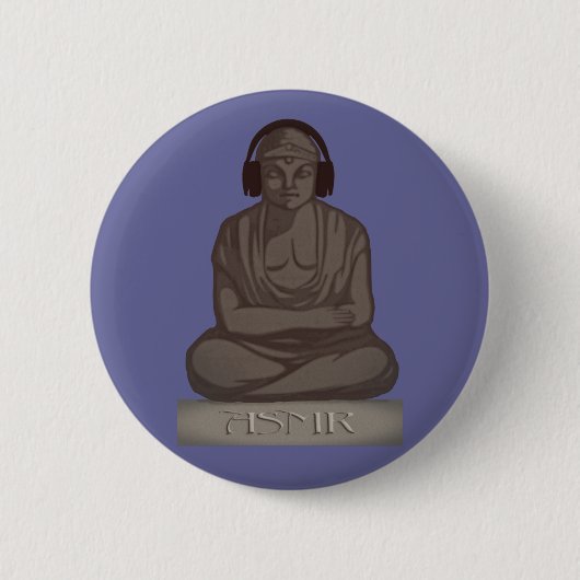 Badge Rond 5 Cm ASMR Bouddha (Devant)