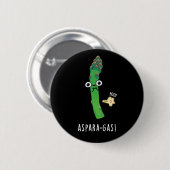Badge Rond 5 Cm Aspara-gaz amusant Asparagus Veggie Pun Dark BG (Devant & derrière)