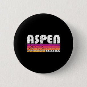 Badge Rond 5 Cm Aspen Colorado Co Ski alpin Montagne Vintage 80s A