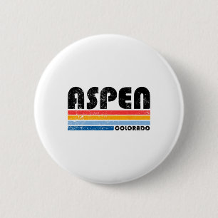 Badge Rond 5 Cm Aspen Colorado Co Ski de montagne Aspen Sk Vintage