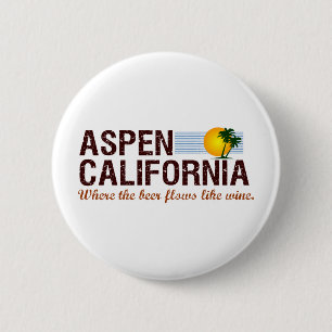 Badge Rond 5 Cm Aspen la Californie