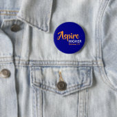 Badge Rond 5 Cm ASPIRE HAUT Inspirationnel Christian Blue (En situation)