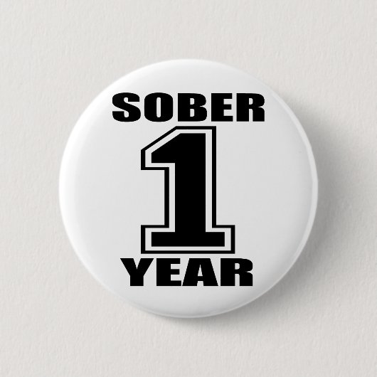 Badge Rond 5 Cm Assagissez le noir de 1 an sur le blanc (Devant)