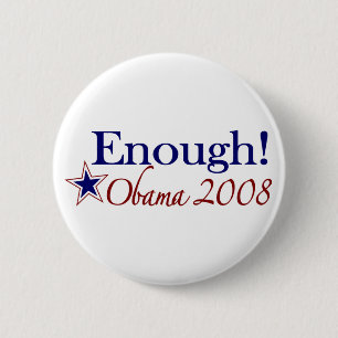 Badge Rond 5 Cm Assez d'Obama 2008 (rouge à lèvres sur un porc)