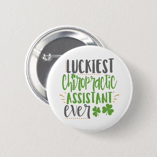 Badge Rond 5 Cm Assistant chiropratique Lucky, Chiropratique (Devant & derrière)