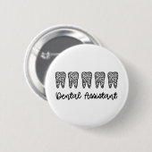 Badge Rond 5 Cm Assistant dentaire | Cadeaux pour dentiste adjoint (Devant & derrière)