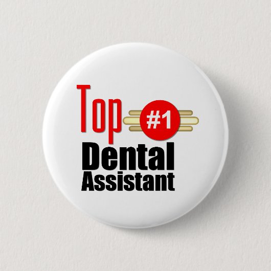 Badge Rond 5 Cm Assistant dentaire supérieur (Devant)
