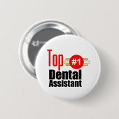 Badge Rond 5 Cm Assistant dentaire supérieur (Devant & derrière)