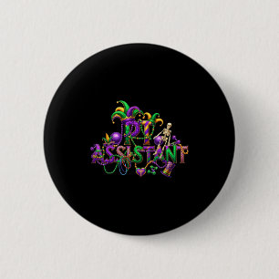 Badge Rond 5 Cm Assistant en thérapie physique mardi gras La Nouve