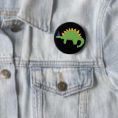 Badge Rond 5 Cm Assistant épingle Stegosaurus (En situation)