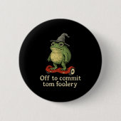 Badge Rond 5 Cm Assistant Grenouille Whimsical Désactivé Pour Enga (Devant)
