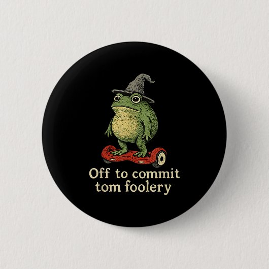 Badge Rond 5 Cm Assistant Grenouille Whimsical Désactivé Pour Enga (Devant)