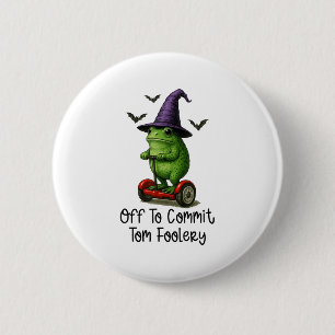 Badge Rond 5 Cm Assistant Grenouille Whimsical Désactivé Pour Enga